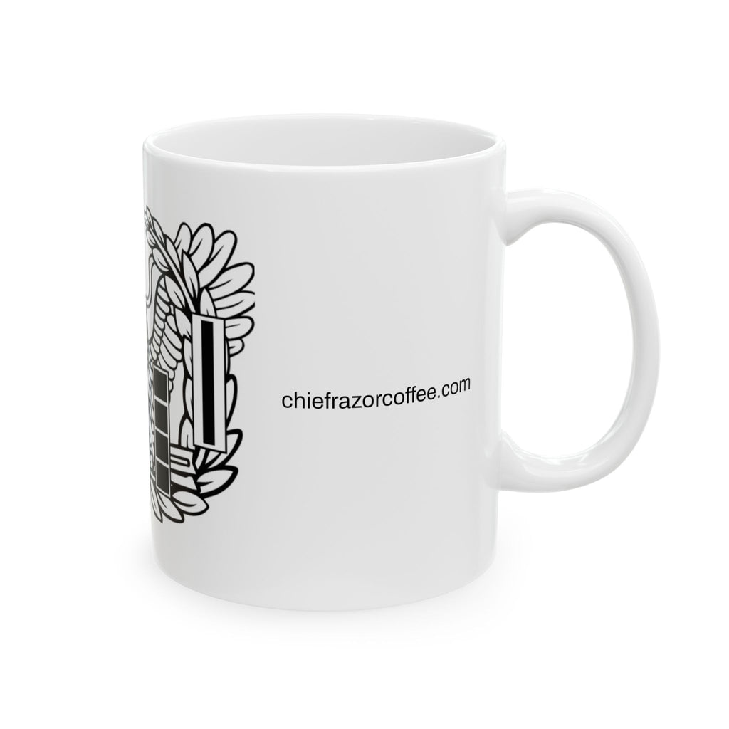 Eagle Crest Ceramic Mug — Black Line Art Heraldic Emblem (11oz & 15oz)